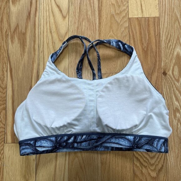 Lululemon Size 12 Strappy Back Energy Sports Bra Mini Concrete Jungle With Pads - Picture 6 of 6